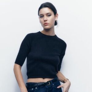 NWT Zara Women’s wool blend short sleeve sweater size medium